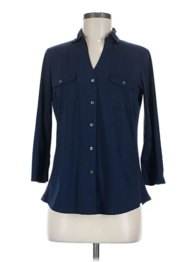 Pre-owned J. Mclaughlin 3/4 Sleeve Blouse In Blue