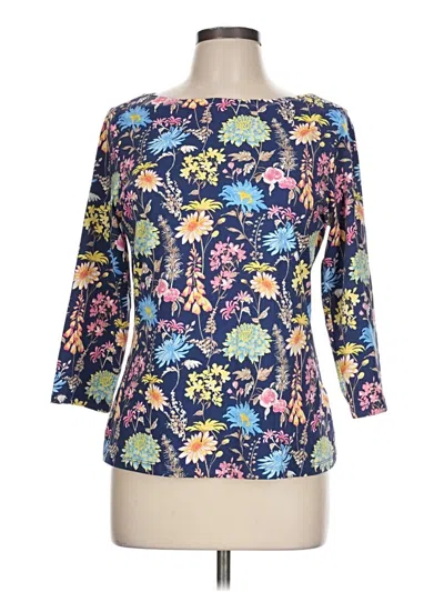 Pre-owned J. Mclaughlin 3/4 Sleeve Blouse In Blue