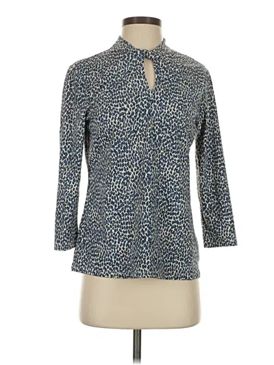 Pre-owned J. Mclaughlin 3/4 Sleeve Blouse In Blue