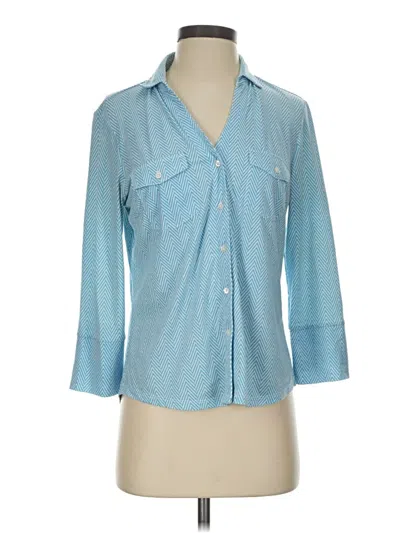 Pre-owned J. Mclaughlin 3/4 Sleeve Blouse In Blue