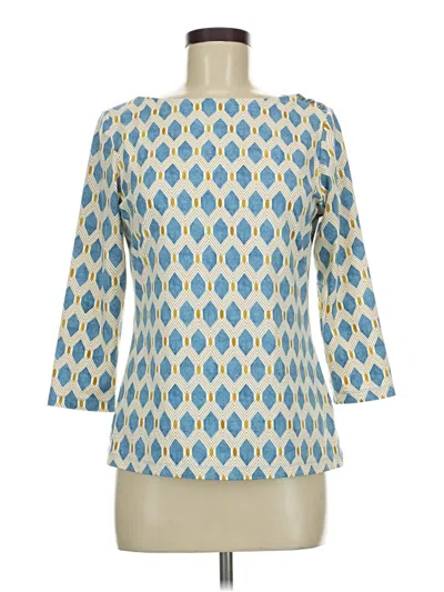 Pre-owned J. Mclaughlin 3/4 Sleeve Blouse In Blue