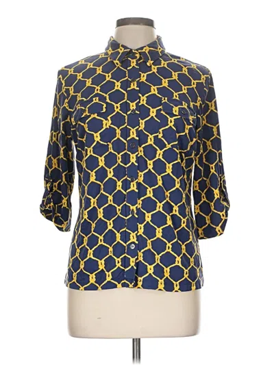 Pre-owned J. Mclaughlin 3/4 Sleeve Blouse In Blue