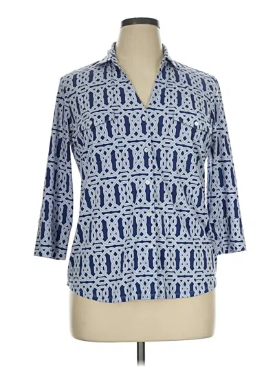 Pre-owned J. Mclaughlin 3/4 Sleeve Blouse In Blue