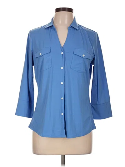 Pre-owned J. Mclaughlin 3/4 Sleeve Blouse In Blue