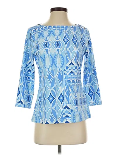 Pre-owned J. Mclaughlin 3/4 Sleeve Blouse In Blue
