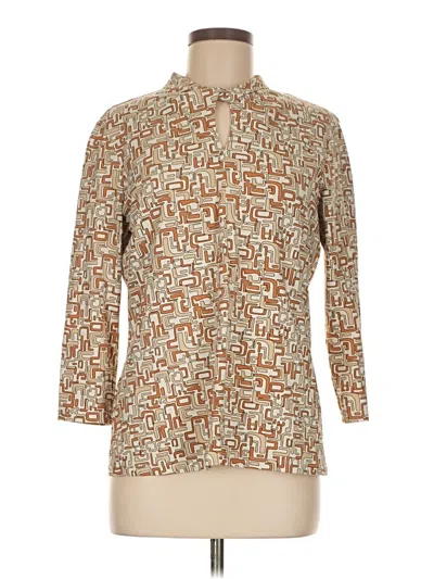 Pre-owned J. Mclaughlin 3/4 Sleeve Blouse In Brown