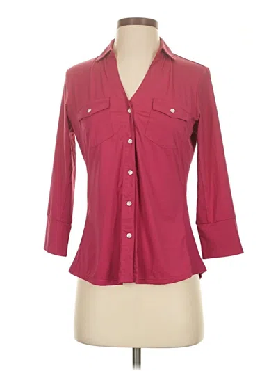 Pre-owned J. Mclaughlin 3/4 Sleeve Blouse In Burgundy