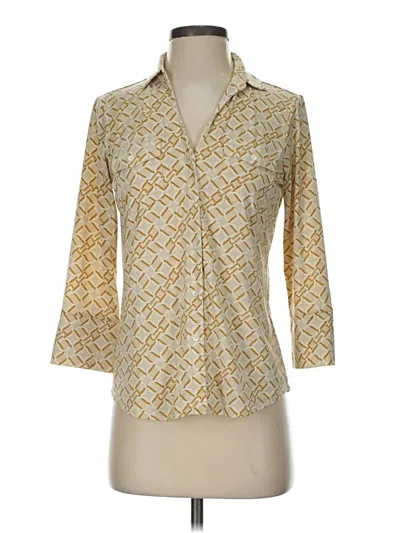 Pre-owned J. Mclaughlin 3/4 Sleeve Blouse In Gold