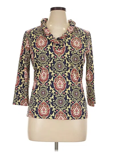 Pre-owned J. Mclaughlin 3/4 Sleeve Blouse In Gold