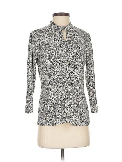 Pre-owned J. Mclaughlin 3/4 Sleeve Blouse In Gray