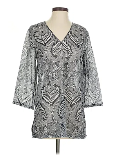 Pre-owned J. Mclaughlin 3/4 Sleeve Blouse In Gray