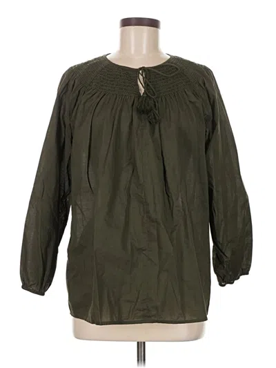 Pre-owned J. Mclaughlin 3/4 Sleeve Blouse In Green