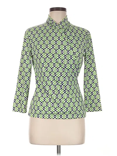 Pre-owned J. Mclaughlin 3/4 Sleeve Blouse In Green