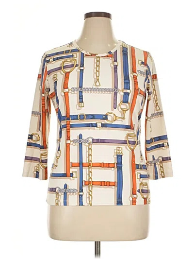 Pre-owned J. Mclaughlin 3/4 Sleeve Blouse In Ivory