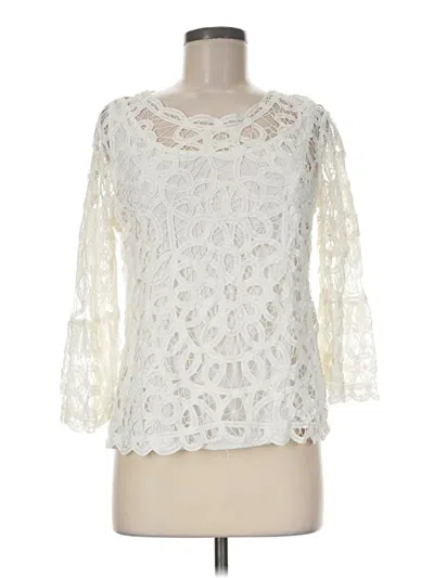 Pre-owned J. Mclaughlin 3/4 Sleeve Blouse In Ivory