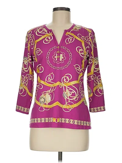 Pre-owned J. Mclaughlin 3/4 Sleeve Blouse In Purple