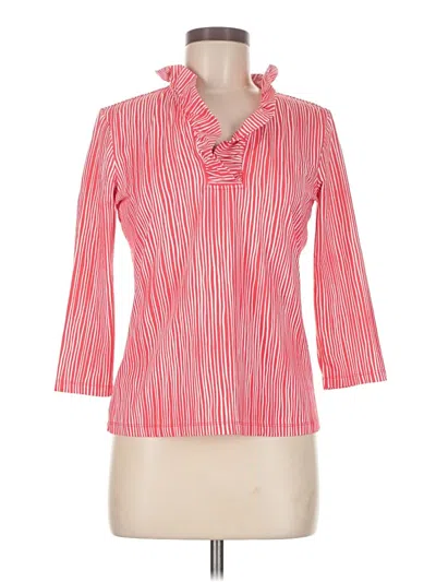 Pre-owned J. Mclaughlin 3/4 Sleeve Blouse In Red