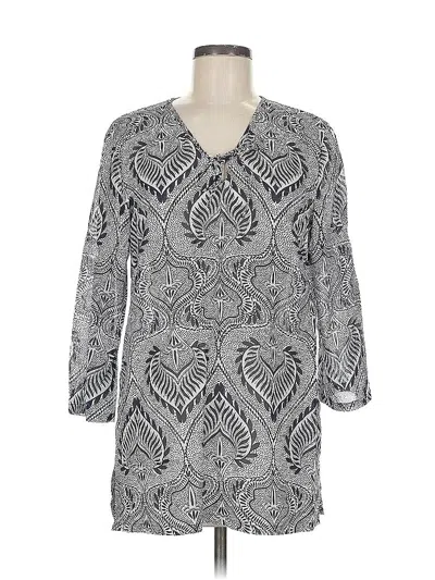 Pre-owned J. Mclaughlin 3/4 Sleeve Blouse In Silver