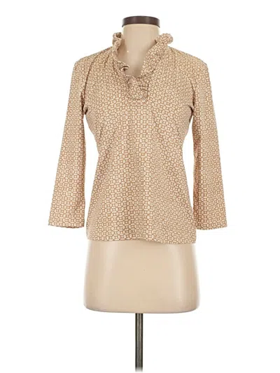 Pre-owned J. Mclaughlin 3/4 Sleeve Blouse In Tan