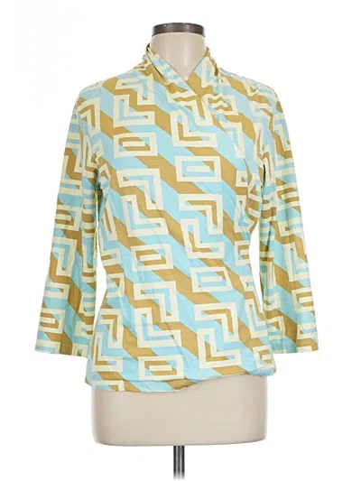 Pre-owned J. Mclaughlin 3/4 Sleeve Blouse In Teal