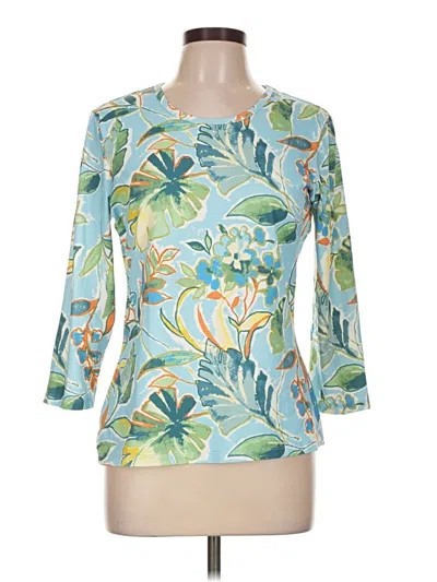 Pre-owned J. Mclaughlin 3/4 Sleeve Blouse In Teal