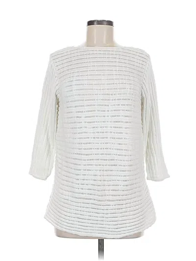 Pre-owned J. Mclaughlin 3/4 Sleeve Blouse In White