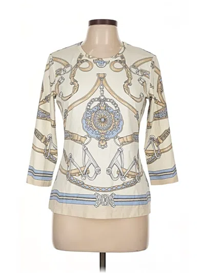 Pre-owned J. Mclaughlin 3/4 Sleeve Blouse In White