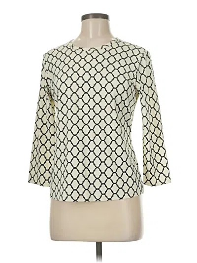 Pre-owned J. Mclaughlin 3/4 Sleeve Blouse In White