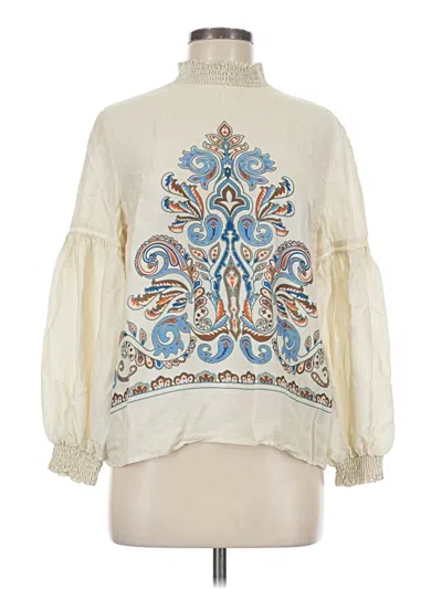 Pre-owned J. Mclaughlin 3/4 Sleeve Blouse In White