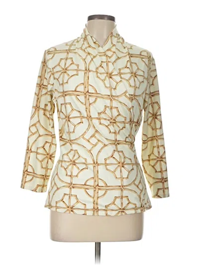 Pre-owned J. Mclaughlin 3/4 Sleeve Blouse In White