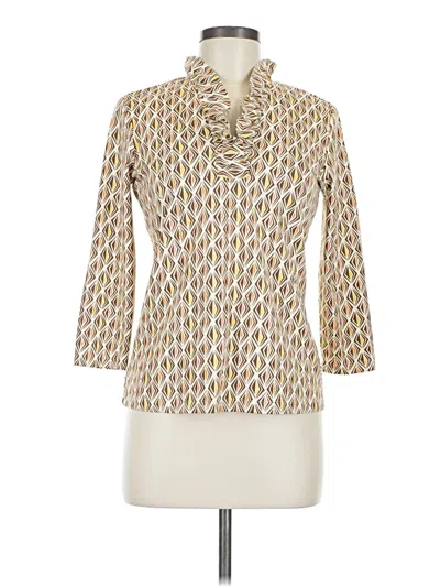 Pre-owned J. Mclaughlin 3/4 Sleeve Blouse In White