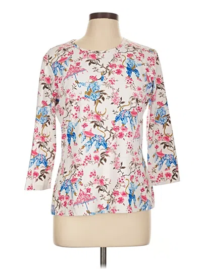 Pre-owned J. Mclaughlin 3/4 Sleeve Blouse In White