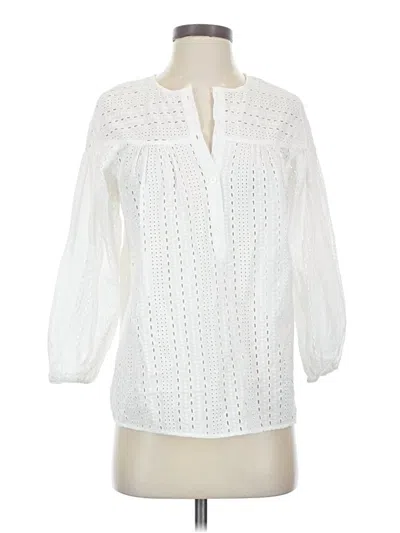 Pre-owned J. Mclaughlin 3/4 Sleeve Blouse In White