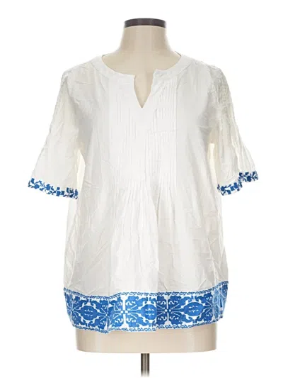 Pre-owned J. Mclaughlin 3/4 Sleeve Blouse In White