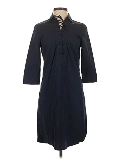 Pre-owned J. Mclaughlin 3/4 Sleeve Button Down Shirt In Blue