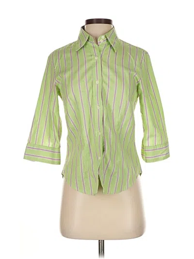 Pre-owned J. Mclaughlin 3/4 Sleeve Button Down Shirt In Green
