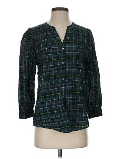 Pre-owned J. Mclaughlin 3/4 Sleeve Button Down Shirt In Green