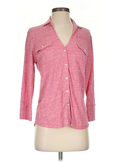Pre-owned J. Mclaughlin 3/4 Sleeve Button Down Shirt In Pink
