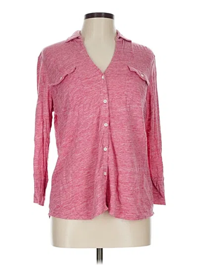 Pre-owned J. Mclaughlin 3/4 Sleeve Button Down Shirt In Pink