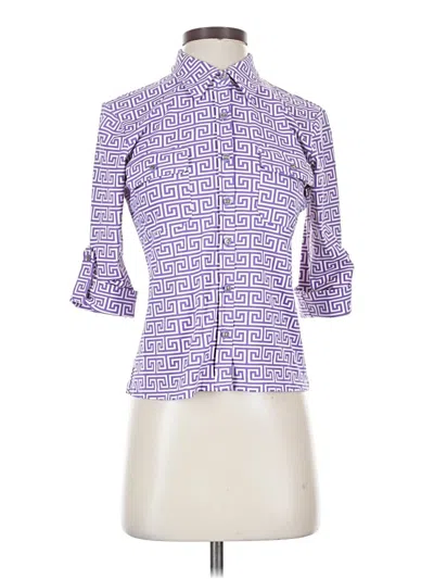 Pre-owned J. Mclaughlin 3/4 Sleeve Button Down Shirt In Purple