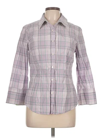 Pre-owned J. Mclaughlin 3/4 Sleeve Button Down Shirt In Purple