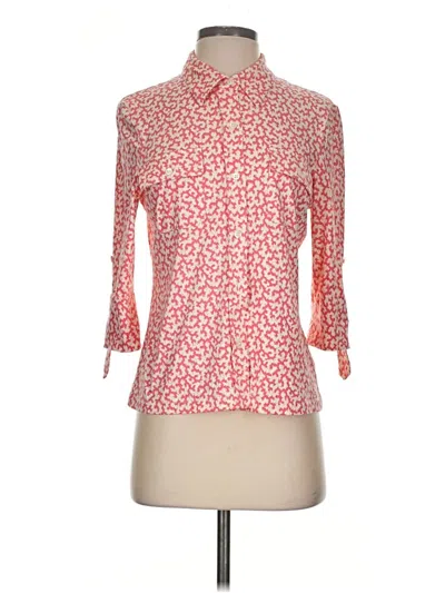 Pre-owned J. Mclaughlin 3/4 Sleeve Button Down Shirt In Red