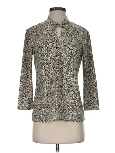 Pre-owned J. Mclaughlin 3/4 Sleeve Button Down Shirt In Tan