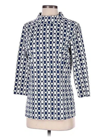 Pre-owned J. Mclaughlin 3/4 Sleeve Button Down Shirt In White