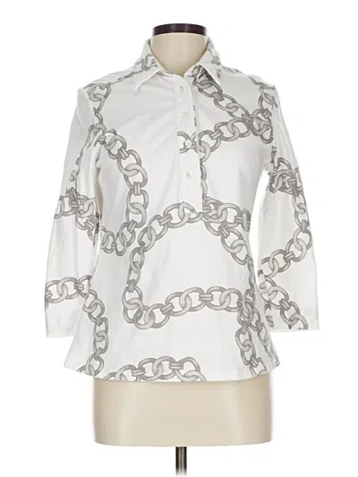 Pre-owned J. Mclaughlin 3/4 Sleeve Button Down Shirt In White