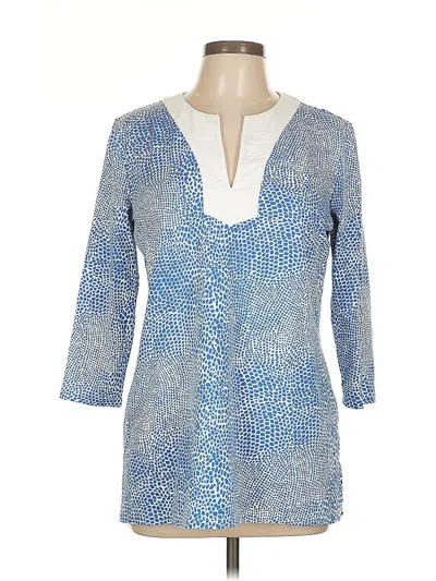 Pre-owned J. Mclaughlin 3/4 Sleeve T-shirt In Blue