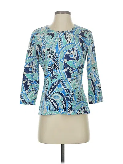 Pre-owned J. Mclaughlin 3/4 Sleeve T-shirt In Blue