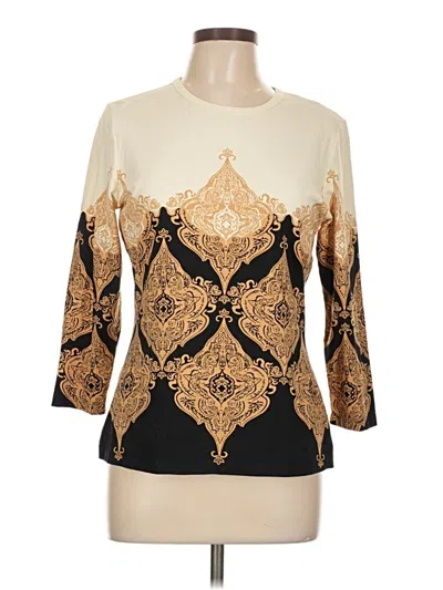 Pre-owned J. Mclaughlin 3/4 Sleeve T-shirt In Gold