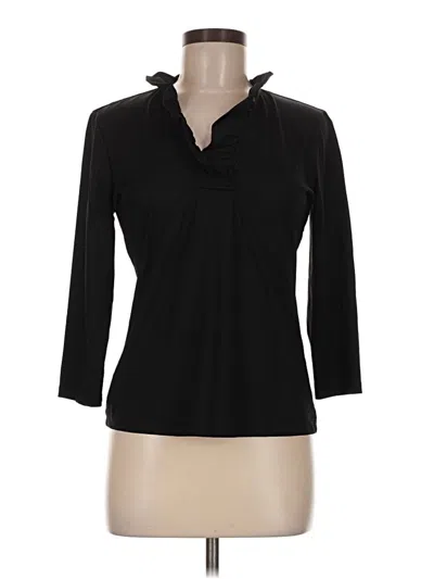 Pre-owned J. Mclaughlin 3/4 Sleeve Top Black Keyhole Neckline Tops