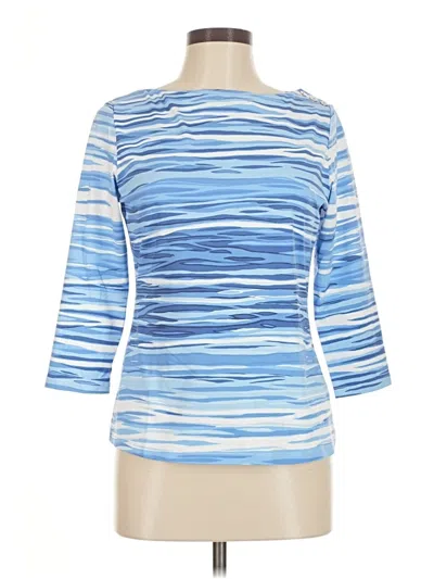 Pre-owned J. Mclaughlin 3/4 Sleeve Top Blue Boatneck Tops